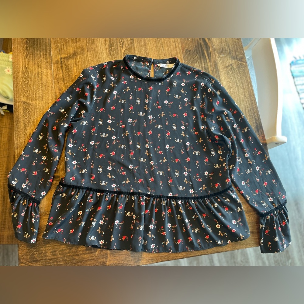 Zara Basic Denim Blouse